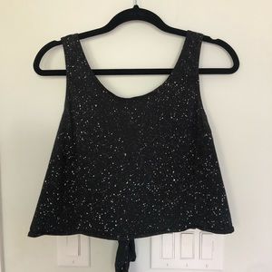 Lululemon Black Tie Crop Top